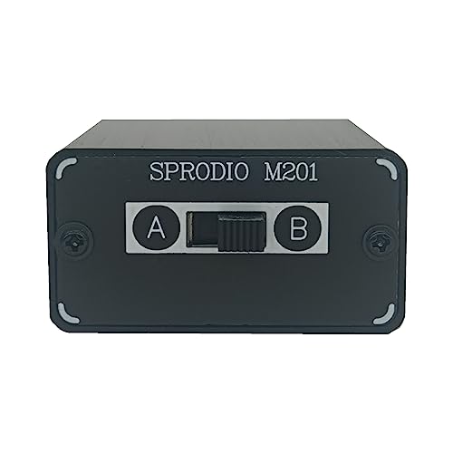 SPRODIO 2 Way in-line 3.5mm Audio Switch Box A/B Selector Switcher Compatible with 1/8" Microphone TRRS TRS Independent Ground no noise-M201