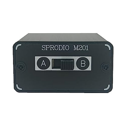 SPRODIO 2 Way in-line 3.5mm Audio Switch Box A/B Selector Switcher Compatible with 1/8" Microphone TRRS TRS Independent Ground no noise-M201