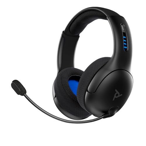 PDP AIRLITE PRO Wireless Power Stereo Gaming Headset with Noise Cancelling Microphone: Compatible with PS5/PS4/PS3 Console/PC Windows 10, Comfortable Lightweight Headphones, Long Battery Life (black)