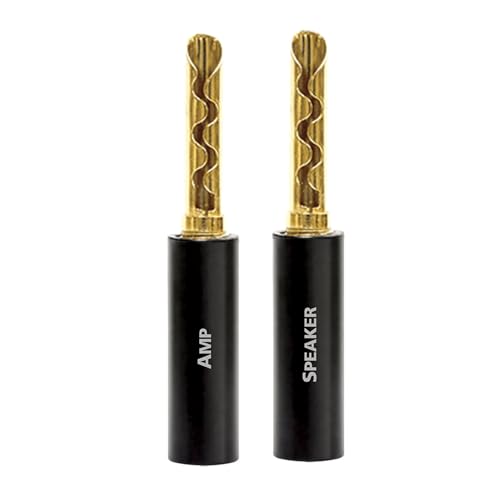 AudioQuest SureGrip® 100 Banana Speaker Connectors - Fits up to 9 AWG Speaker Cables - Gold - Set of 8 - color: Gold