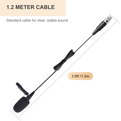 Lavalier Microphone, Cardioid Condenser Clip On Microphone, Lapel Microphone Compatible with Shure Microphone Wireless System, Mini 4 Pin XLR Plug, Ideal for Lectures, Theater, Actors - size: Mini 4 Pin XLR (TA4F) Plug