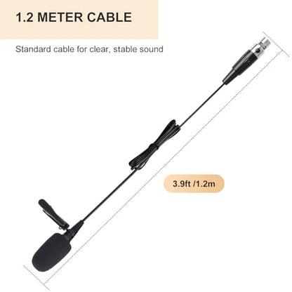 Lavalier Microphone, Cardioid Condenser Clip On Microphone, Lapel Microphone Compatible with Shure Microphone Wireless System, Mini 4 Pin XLR Plug, Ideal for Lectures, Theater, Actors - size: Mini 4 Pin XLR (TA4F) Plug