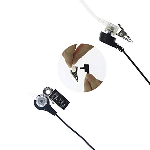 Walkie Talkie Earpiece with Mic PTT 2 Pin Air Acoustic Tube Earpiece Headset Compatible with Baofeng UV-5R Retevis H-777 RT21 RT22 Arcshell AR-5 Two Way Radios (2 Pack)