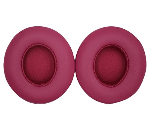 Headphone Replacement Ear Pad Cover Compatible with Beats by Dre Solo3 Solo2 Wired Wireless Headphones Protein Leather Memory Foam Headphone Cushion Ear Muffs-Dark Brick red - color: dark brick red