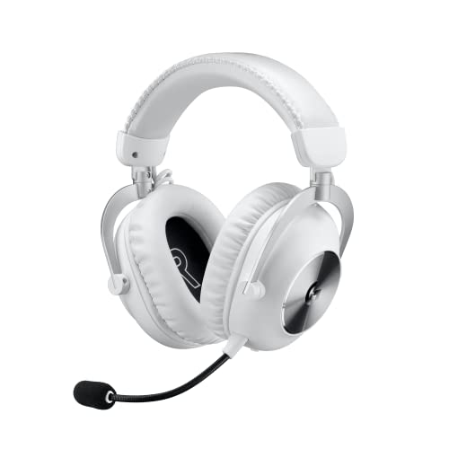 Logitech G PRO X 2 Lightspeed Wireless Gaming Headset - White | Bluetooth/USB/3.5mm Aux for PC, Detachable Boom Mic, DTS:X 2.0—7.1 Surround, 50mm Graphene Drivers - color: White