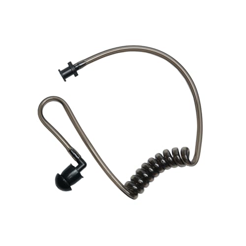 2-Pack Replacement Acoustic Tube Grey + Clear, Black Medium Earbuds | 2-Pack refill tubes (grey + clear), quick-disconnect, black medium earbuds; Fits standard coil-tube earpieces