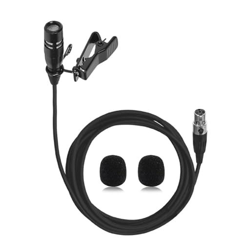 Lavalier Microphone Lapel Mic Compatible with Shure Bodypack | Unidirectional Condenser Super Cardioid Clip-On Mic for Wireless Transmitter System with Mini XLR 4 Pin TA4F Plug - style: Mini XLR TA4F Plug Compatible with Shure Only