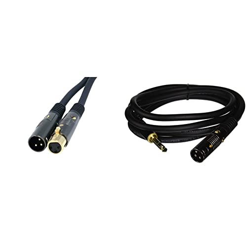 Monoprice XLR Cables Bundle - Gold Plated Pro Audio Cables - size: 10ft, style: Premier Series + Cable - 6 Feet