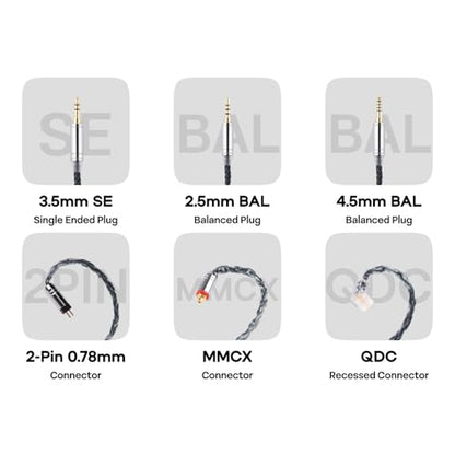 Linsoul Tripowin Zonie 16 Core SilverPlated IEM Cable, Recessed 2pin, 3.5mm - color: Moss
