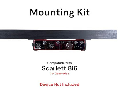 Desk Mount Kit for The Focusrite Scarlett 8i6 (3rd Gen) - Under Desk Mount Brackets, Reversible - Secure Mounting Accessories
