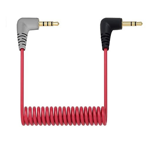 ElloGear 3.5mm TRS to TRRS Adapter Microphone Cable Compatible with Rode SC7, VideoMic, VideoMicro Go, Boya, Other External Mic - TRRS Cable Fits iPhone, Smartphone and Tablets