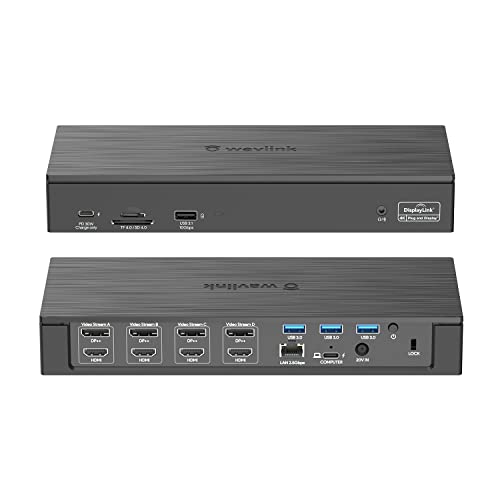 WAVLINK USB-C Quad 4K Docking Station with 100W PD Displaylink Dock | Thunderbolt 4/3, Macbook Neo, Mac/ Windows/Chrome, 4 HDMI, 4 DisplayPort, 2.5G Ethernet, USB, SD/TF Slot,Audio
