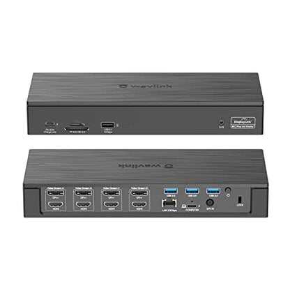 WAVLINK USB-C Quad 4K Docking Station with 100W PD Displaylink Dock | Thunderbolt 4/3, Macbook Neo, Mac/ Windows/Chrome, 4 HDMI, 4 DisplayPort, 2.5G Ethernet, USB, SD/TF Slot,Audio