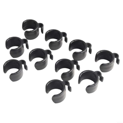 10 Pack Plastic Mic Cable Clips for Tripod Stand, ABS Microphone Wire Clamps Holder for Studio Desktop PC, Black Cable Management Organizers for 20-25mm Pipes(25mm) - size: 25mm