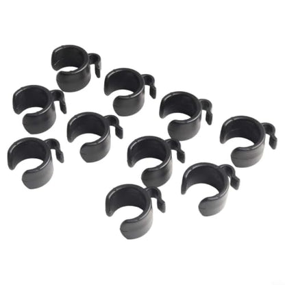 10 Pack Plastic Mic Cable Clips for Tripod Stand, ABS Microphone Wire Clamps Holder for Studio Desktop PC, Black Cable Management Organizers for 20-25mm Pipes(25mm) - size: 25mm
