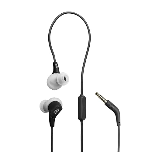 JBL Endurance Run 3 - Wired Sport Headphones - Black/Gray | FlipHook technology for versatile wearing style, IP65 dustproof and water-resistant, JBL Pure Bass Sound, Hands-free calls
