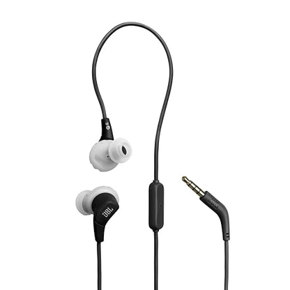 JBL Endurance Run 3 - Wired Sport Headphones - Black/Gray | FlipHook technology for versatile wearing style, IP65 dustproof and water-resistant, JBL Pure Bass Sound, Hands-free calls