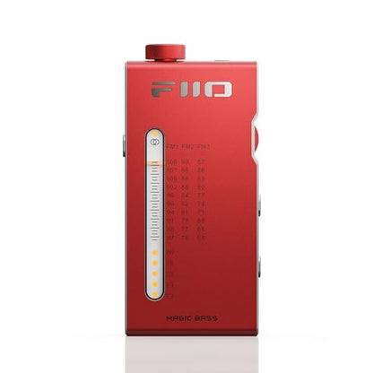 FiiO RR11 Portable HiFi FM Stereo Radio Receiver with Analog PVR Tuning, BASS+3D Sound Effects, 64MHz-108MHz (Red, Hi-Res Audio Certified) - color: Red