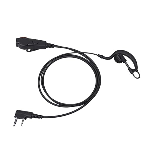 2 Pin Earpiece for Radio, Clear Sound Quality Wired 2 Way Radio Earhook Headset with Mic, Push to Talk Key, Designed for TH D7 TH F6 TK 220 etc