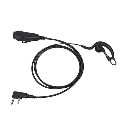 2 Pin Earpiece for Radio, Clear Sound Quality Wired 2 Way Radio Earhook Headset with Mic, Push to Talk Key, Designed for TH D7 TH F6 TK 220 etc
