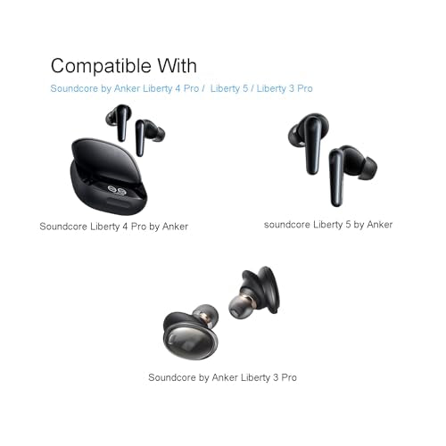Klowcok Replacement Foam Eartips for Soundcore Liberty 4 Pro/Liberty 5 | Earbuds Tips, Comfort Fit, 3 Pairs, S/M/L, Black