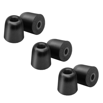 Klowcok Replacement Ear Tips for Shure PRO SE215 SE425 SE535 SE846, Small | Memory Foam Eartips Fit for Aonic4 Aonic5 Earphones, Noise Isolation, 3 Pairs, Black - size: Small