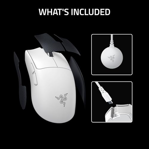 Razer PC Esports Gaming Bundle: BlackShark V3 Pro Wireless ANC PC Gaming Headset + Viper V4 Pro Wireless Gaming Mouse — White