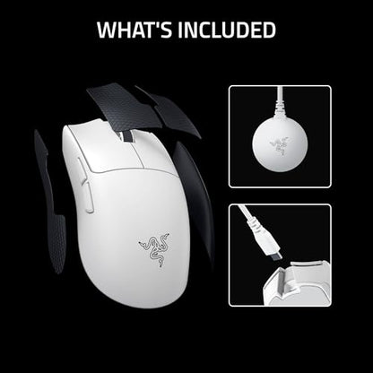 Razer PC Esports Gaming Bundle: BlackShark V3 Pro Wireless ANC PC Gaming Headset + Viper V4 Pro Wireless Gaming Mouse — White