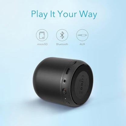 Soundcore Anker Mini, Super-Portable Bluetooth Speaker with FM Radio, 15H | 66 ft Bluetooth Range, Enhanced Bass, Noise-Cancelling Microphone for Leisure and Work Use