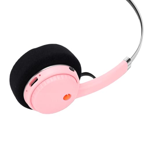 Wireless Retro Headphone, Bluetooth 5.3 On Ear Headset with 40H Playtime, Foldable Gaming Headphones for Travel, Classic Stereo Retro Headset for Adults (Pink) - color: Pink