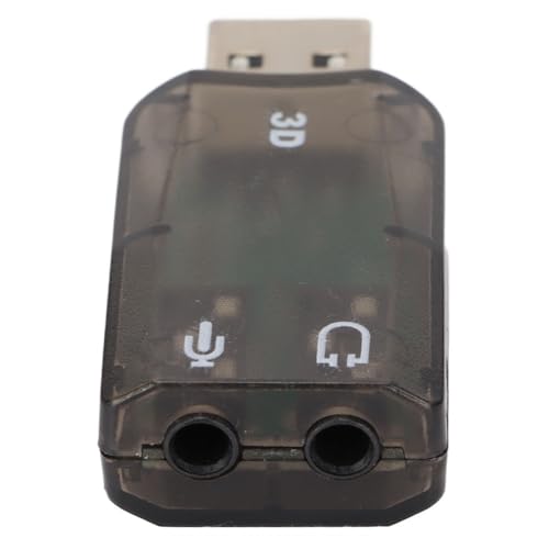 Stereo Virtual 5.1 Channel USB 2.0 Pure Digital Sound Card with 3.5mm Headphone Microphone Jacks External Sound Adapter for Windows PC