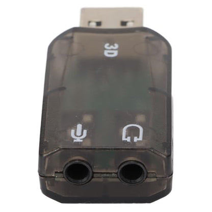 Stereo Virtual 5.1 Channel USB 2.0 Pure Digital Sound Card with 3.5mm Headphone Microphone Jacks External Sound Adapter for Windows PC