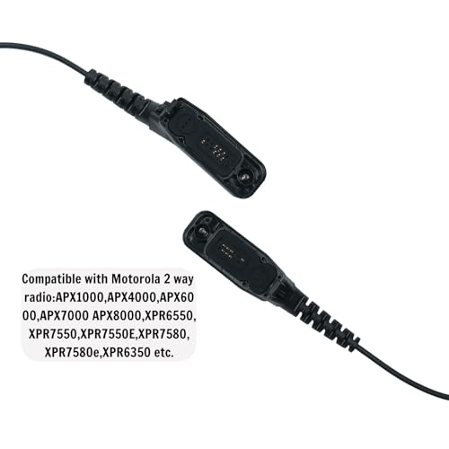 2-Way Radio Earpiece Headset Acoustic Tube with PTT for Walkie Talkie | Compatible with Motorola APX4000 APX6000 APX7000 APX8000 XPR6350 XPR6550 XPR7350 XPR7550 XPR7580 Two Way Radios