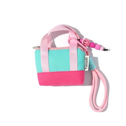 Mini Backpack Case for AirPods 4 2024 AirPods Pro 3, Multi-Functional Pouch Coin Purse Cable Organizer with Strap Hand Strap Keychain Lock, Travel-Friendly Headphone Case for Women Men - color: Pink Backpack