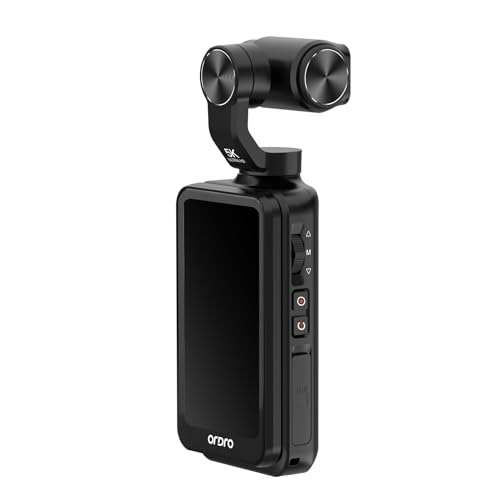 ORDRO M5 Pocket Camera 5K Handheld Video Camera Vlogging Camcorder 3.5-inch Rotating Touch Screen 3-Axis Stabilization IR Night Vision WDR Face Follow (M5 Combo)