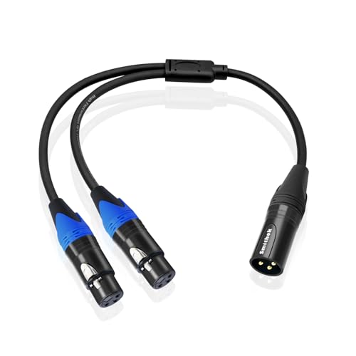 Smithok XLR Splitter Cable,Dual Female to Male Y Cable (XLR Splitter 3 Pin 2 Female to 1 Male),Balanced Microphone Splitter Cord Audio Adaptor - 1.6ft /0.5m - size: 1 Pack 1.6 ft