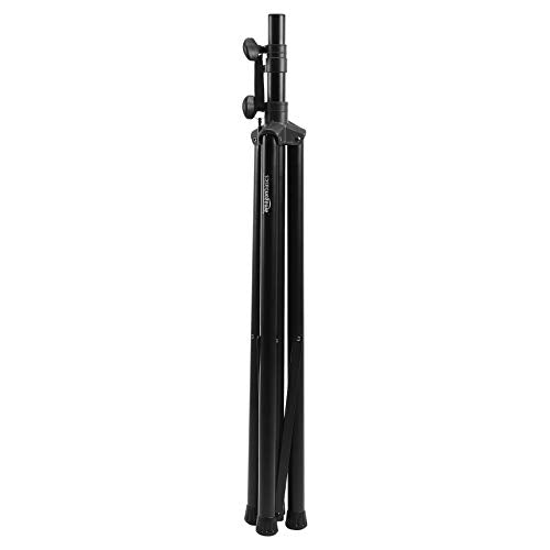 Amazon Basics Adjustable Height Tripod Speaker Stand, Sturdy Steel, Holds up to 99.2 lbs, 52" to 73", Black