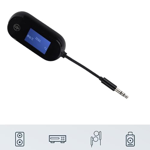 Bluetooth 5.3 Transmitter Receiver with Call Function, Studio Grade HD Sound Adapter for Home Travel Gym, Low Latency Wireless