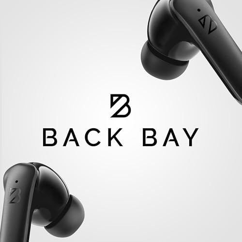 Back Bay Audio iPhone + Android Wireless Earbuds Bluetooth, Sweatproof | Ultra-Sleek Small Sports Earphones with Wireless Mic, Wireless Air Buds For iPhone iOS, Bluetooth Ear Buds Earphones - color: Black
