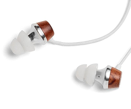 Symphonized ALN Premium Genuine Wood in-Ear Noise-isolating Headphones, Earbuds, Earphones with Mic (White) - color: White
