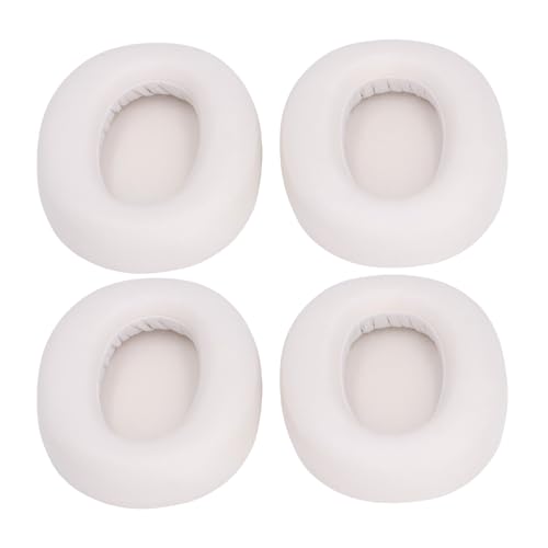 Replacement Earpads, Headphone Ear Cushions, Noise Isolating Memory Foam Soft Protein Leather Headset Ear Pads, 2 Pairs, (White) - color: White