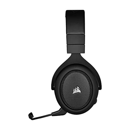 Corsair HS70 PRO Wireless Gaming Headset – 7.1 Surround Sound – Detachable Uni-Directional Microphone – Up to 40ft Range – iCUE Compatible – PC, Mac, PS5, PS4 – Carbon