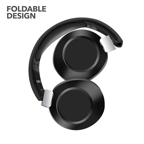 RCA Wave-54 Wireless Over-Ear Bluetooth Headphones, Hi-Res Audio, Deep Bass, Noise Cancelling, Bluetooth 5.3, Foldable Headset with Mic, 12H Playtime, Comfortable for Travel, Work & Gaming