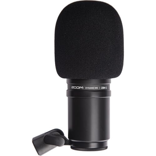 Zoom ZDM-1 Dynamic Podcasting Microphone + Wire Straps + XLR to 1/4 10FT + XLR to XLR 3M Balanced Interconnect Cable + Goby Labs Sanitizer Spray for Microphones