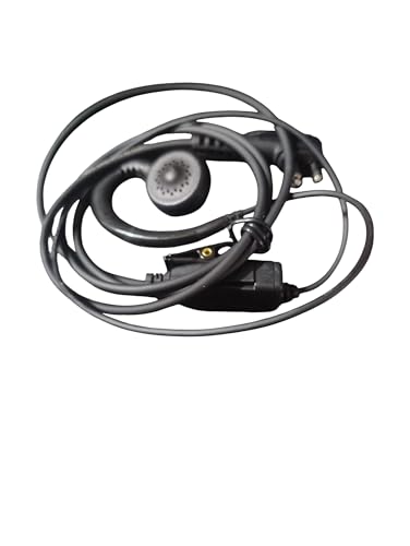 Two Way Radio Earpiece with Mic, C Hook Headset for Walkie Talkies, Security Surveillance Acoustic Tube Earpiece, 2 Pin Radio Compatible