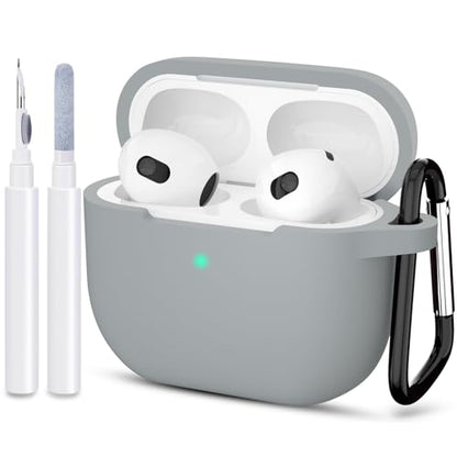 Compatible with AirPods 3 Case, Protective Silicone Cover for AirPods 3rd Generation Case 2021, Wireless Charging - Grey - color: C-Grey