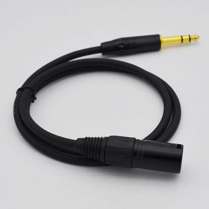 XLR to 1/4 Cable,1/4 Inch TRS to 3 pin Male Plug Stereo XLR Cables, Balanced Interconnect Microphone Mic Cable for Audio Speaker Studio-2 Pack 3ft Foot Input Patch Cords