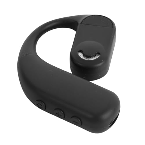 AMONIDA Bluetooth Headset, Single Ear Headset with Earhook Design, Noise Canceling Wireless Handsfree Earpiece for Trucker Driver Business (Black) - color: Black