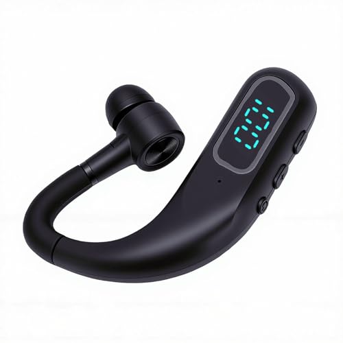 Bewinner Wireless Bluetooth Earphone with Noise Canceling Single Ear Headset, Long Battery Life 180mAh, Ergonomic Reversible Fit, Clear Call for Business