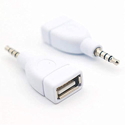 VizGiz 2 Pack Car Stereo AUX to USB Adapter 3.5mm Male to USB Female Audio Adapter for Car Radio Digital Media Receiver Head Unit Aux-in Port with MP3 Decoding Playing Music with U-Disk Flash Drive